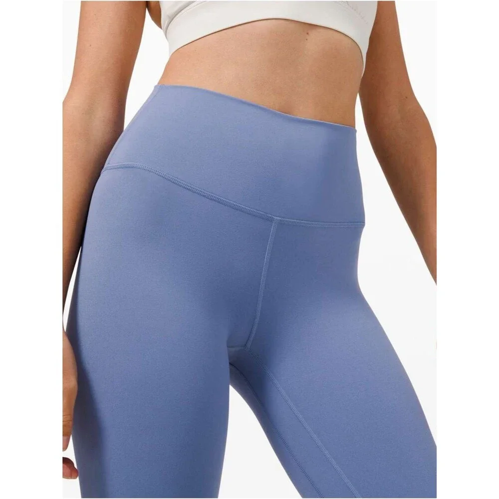 Lululemon Wunder Train High Rise Crop Purple Blue Periwinkle Athletic Leggings